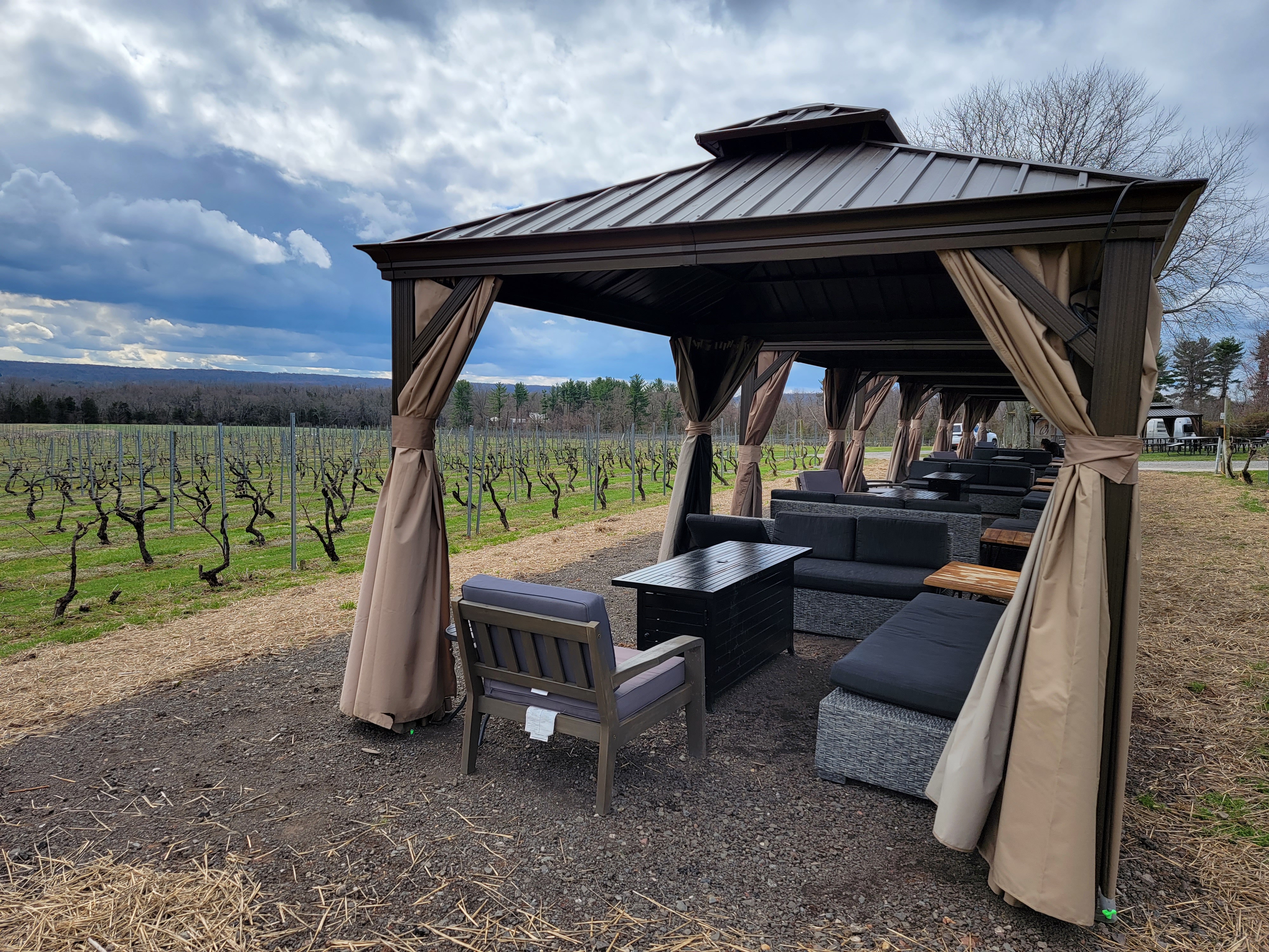 Wine Cabanas in the Vineyards at Old York Cellars Winery
